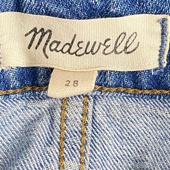 Madewell Denim Jean Mini Skirt Distressed Raw Hem 100% Cotton Blue Womens Sz 28 - Picture 6 of 6